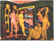 Ernst Ludwig Kirchner Bathing women in a room oil on canvas